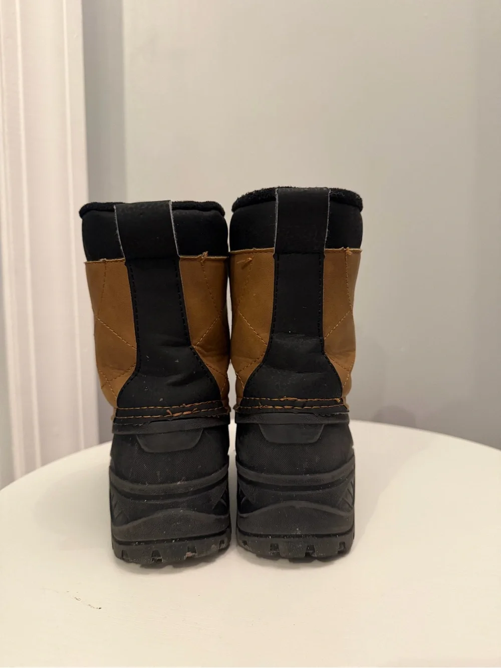 totes Tan and Black Insulated Snow Boots